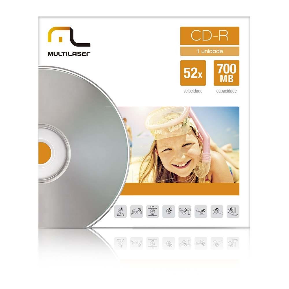 Midia CD-R velocidade 52X UNITARIO EM ENVELOPE MULTILASER - CD006