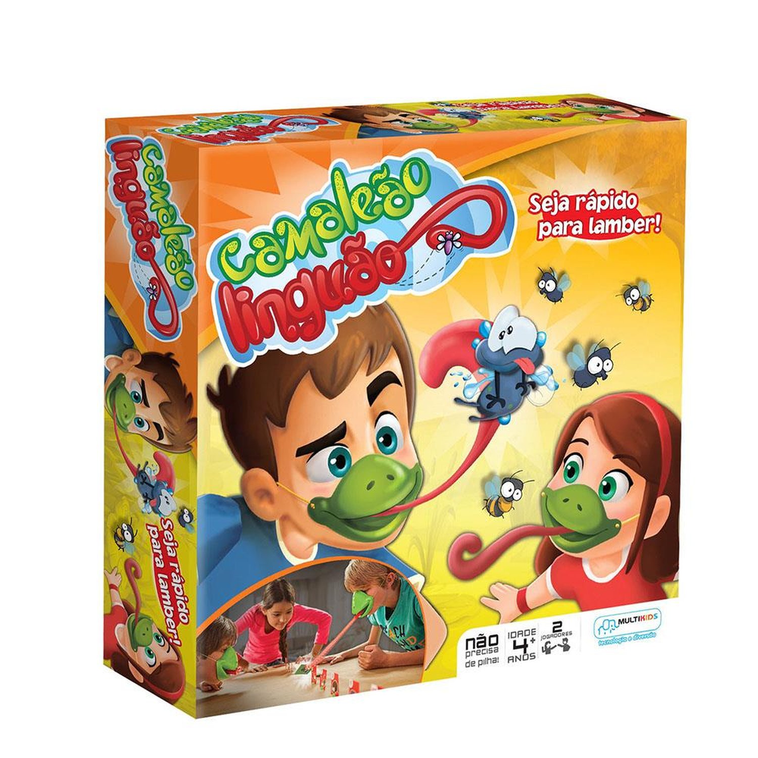 Jogo Camaleão Linguão para 2 Jogadores com 2 Mascaras de Camaleão e Acessórios Indicado para +4 Ano