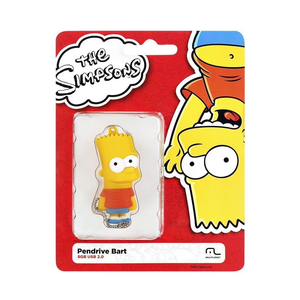 Pen Drive Bart Simpsons 8GB USB Leitura 10MB/s e Gravação 3MB/s Multilaser - PD071