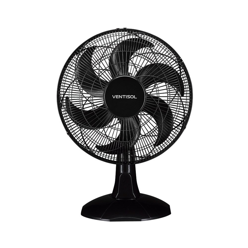 Ventilador de Mesa Ventisol 40cm Turbo Economy, 3 Velocidades, 6 Pás, Preto, 220V