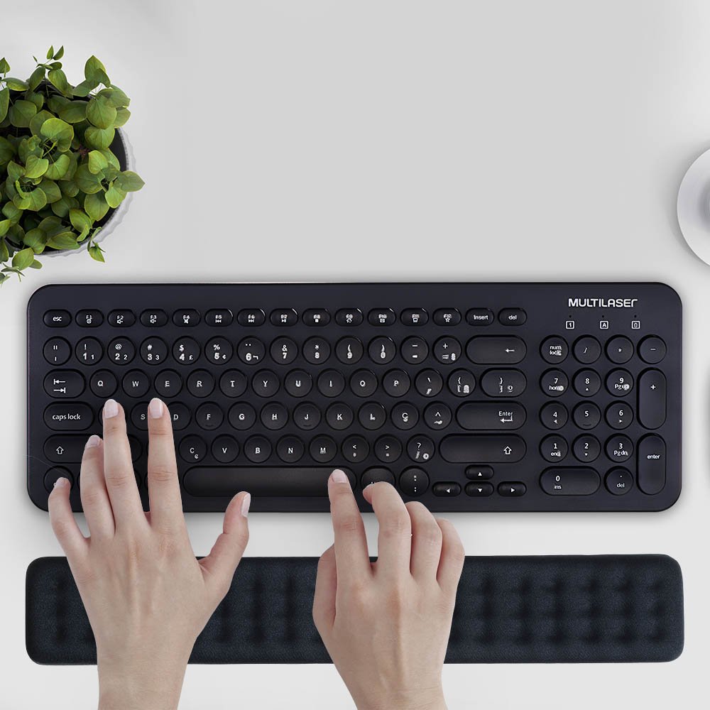Apoio de Pulso Dot para Teclado Preto Multilaser - AC366