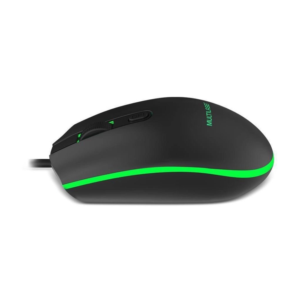 Mouse Gamer Multilaser 2400dpi Led 7 Cores Preto - MO298