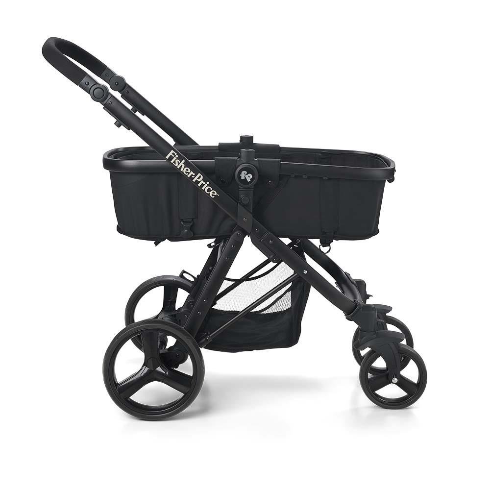 Carrinho de Bebê Berço Com Moisés Hero TS Até 15Kg Preto Fisher-Price - BB593