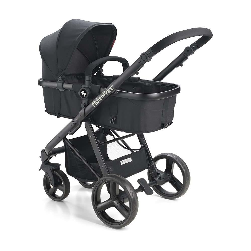 Carrinho de Bebê Berço Com Moisés Hero TS Até 15Kg Preto Fisher-Price - BB593