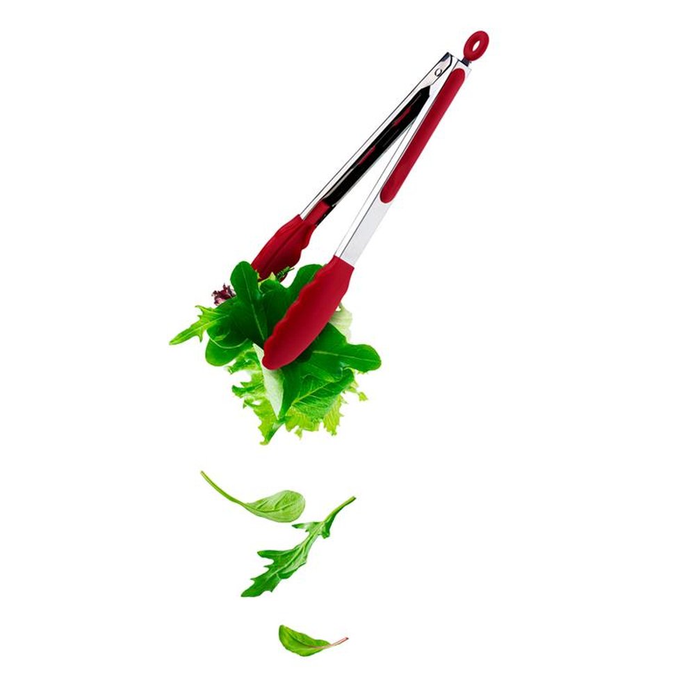 Pegador Multiuso de Alimentos em Inox e Silicone 30cm Vermelho UP Home - UD191