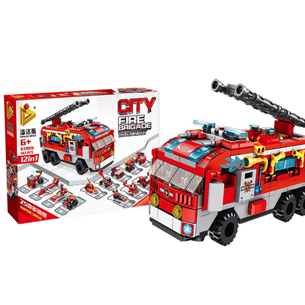 Cubic 12 em 1 Caminhão de Bombeiro 558 Peças Multikids - BR1200