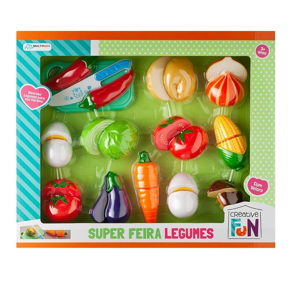 Creative Fun Super Feira 12 Legumes com Velcro Indicado para +3 Anos Multikids - BR1110