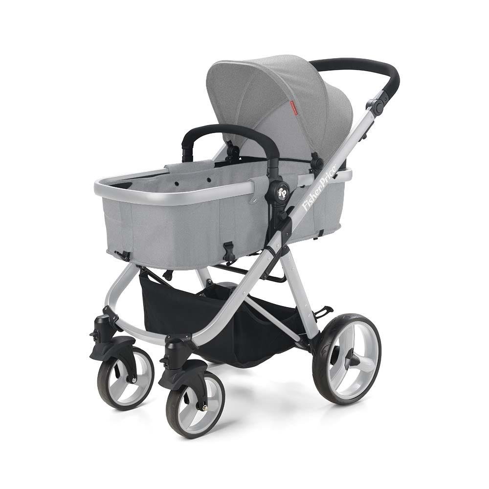 Carrinho de Bebê Berço Com Moisés Hero TS Até 15Kg Cinza Fisher-Price - BB594