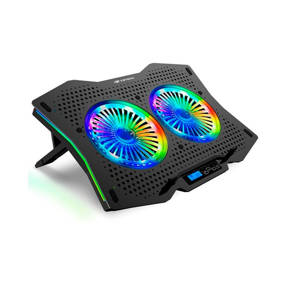 Suporte para Notebook Gamer C3Tech. com 2 fans RGB. até 17.3 polegadas. NBC-400BK
