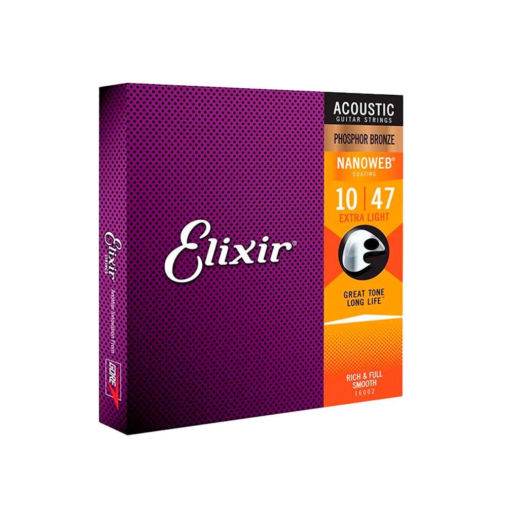 Cordas 010 Extra Light Phosphor Violão Aço Elixir
