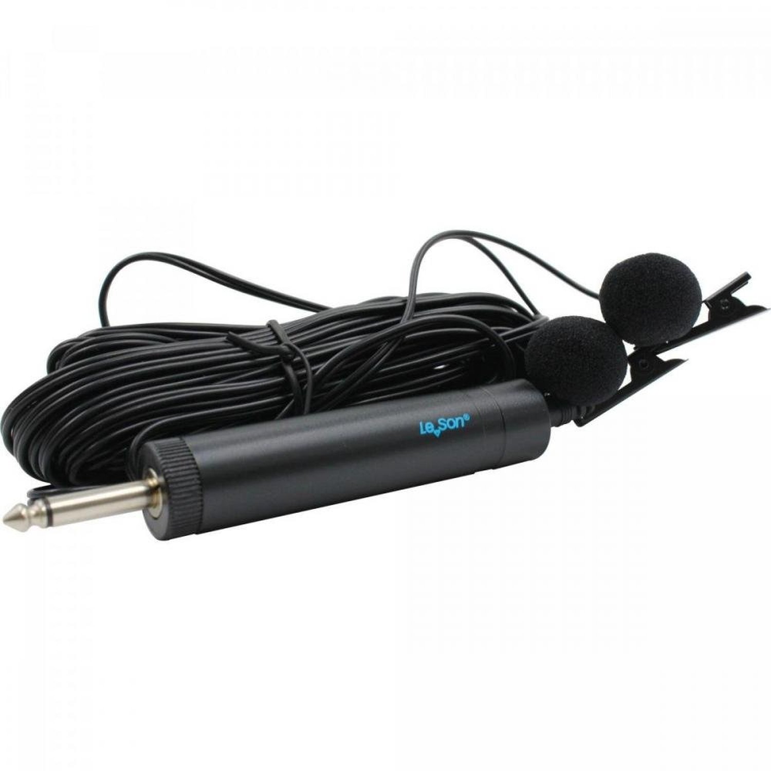 Microfone de Lapela Duplo com Fio Ml100dr Preto Leson