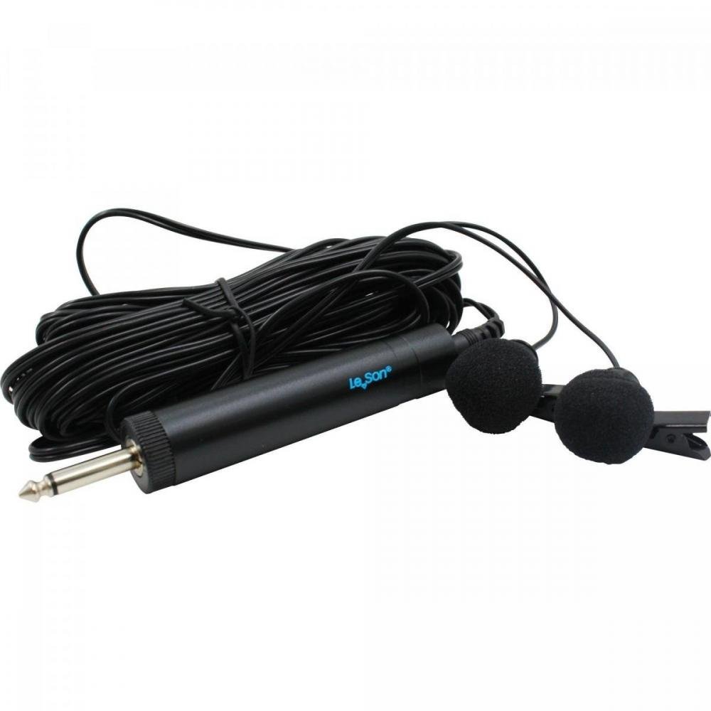Microfone de Lapela Duplo com Fio Ml100dr Preto Leson