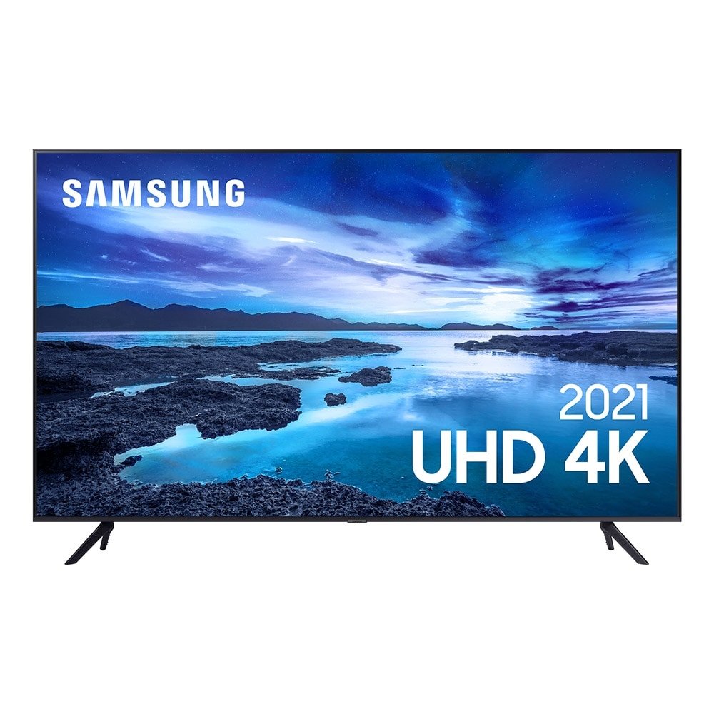 Smart TV LED 65" Samsung UN65AU7700GXZD 4K UHD HDR Crystal com Wi-Fi, 1 USB, 3 HDMI, Alexa Built In, Tela sem Limites, 60hz