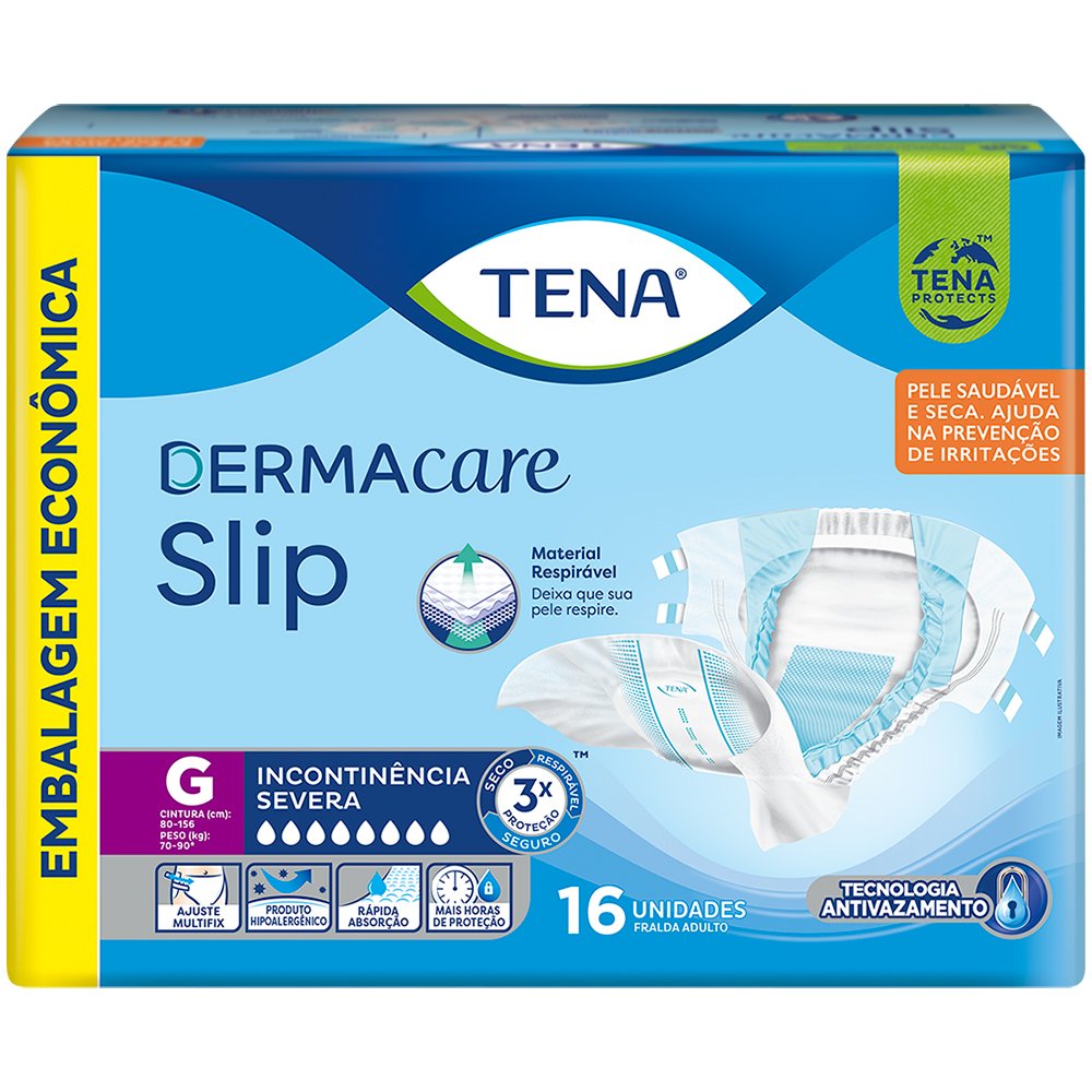 Fralda Geriatrica Tena Slip Dermacare G Com 16 Unidades