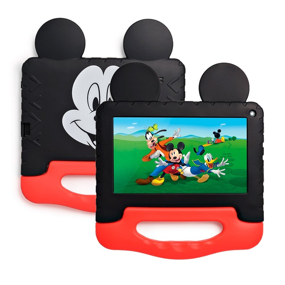 Tablet Multilaser Multi Mickey NB367, Preto, Tela de 7", Wi-Fi, Android 11, Câmera Frontal de 2MP, 32GB