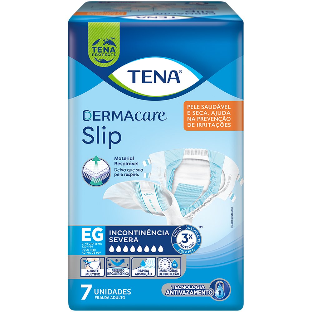 Fralda Geriatrica Tena Slip Dermacare Eg 7 Unidades