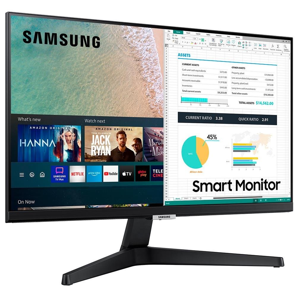 Monitor Fhd Samsung 24" Plataforma Tizen Tap View Hdmi Bluetooth Hdr Preto Serie M5 Ls24am506nlmzd
