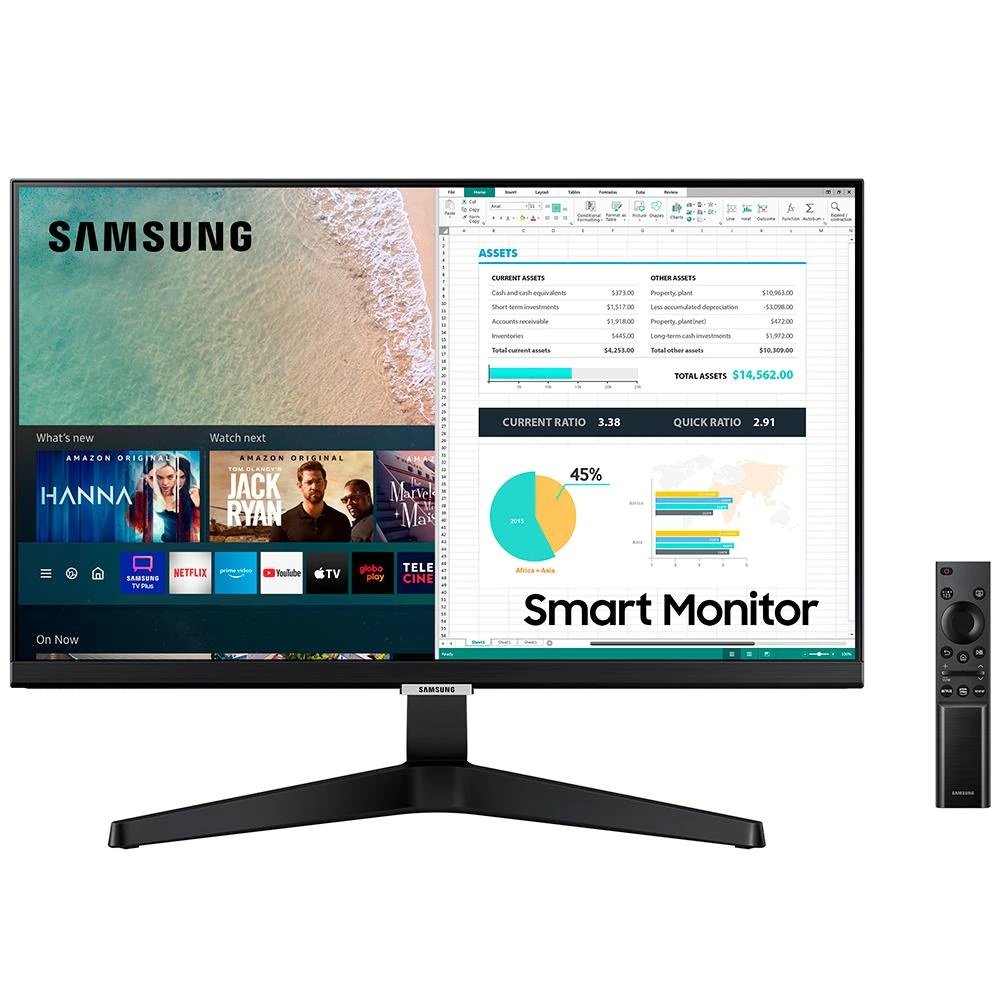 Monitor Fhd Samsung 24" Plataforma Tizen Tap View Hdmi Bluetooth Hdr Preto Serie M5 Ls24am506nlmzd