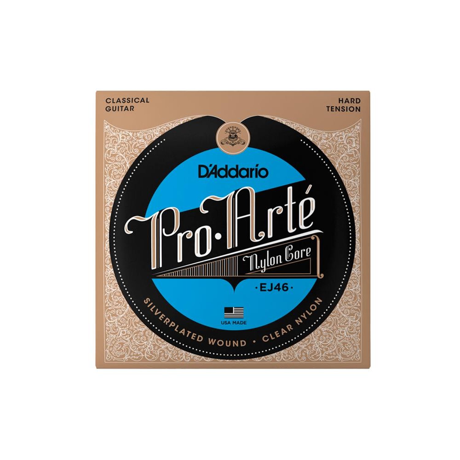 Cordas Para Violão Nylon D Addario Pro-Arté Nylon Core Ej46 Prata/Transparente