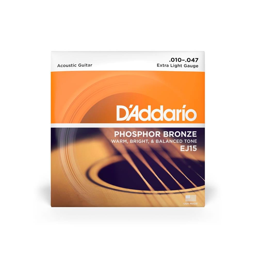 Cordas Para Violão Aço D Addario Phosphor Bronze Ej15 .010-.047