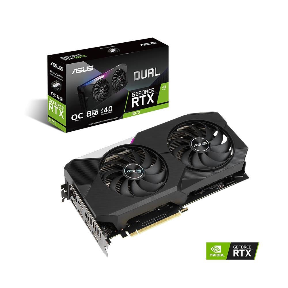 Placa De Video Asus Geforce Rtx 3070 V2 Oc Dual 8gb Gddr6 256-bit Dual-rtx3070-o8g-v2