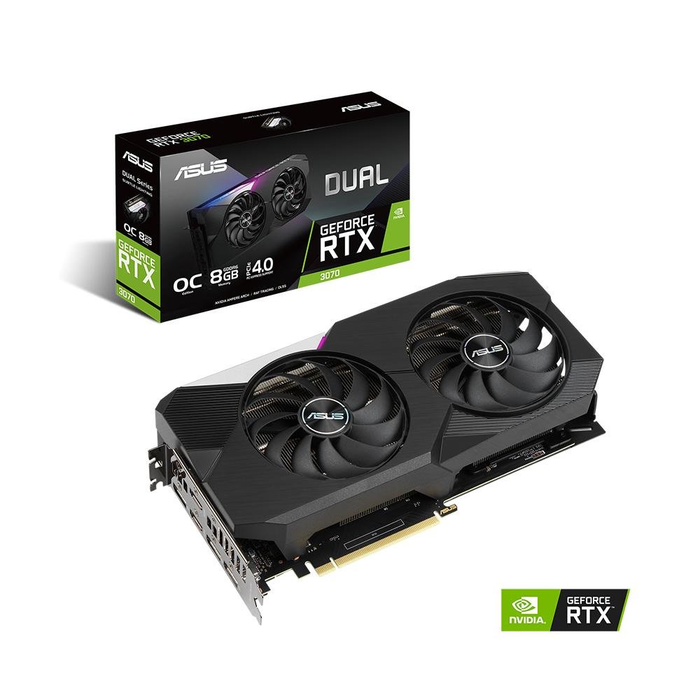 Placa De Video Asus Geforce Rtx 3070 V2 Oc Dual 8gb Gddr6 256-bit Dual-rtx3070-o8g-v2