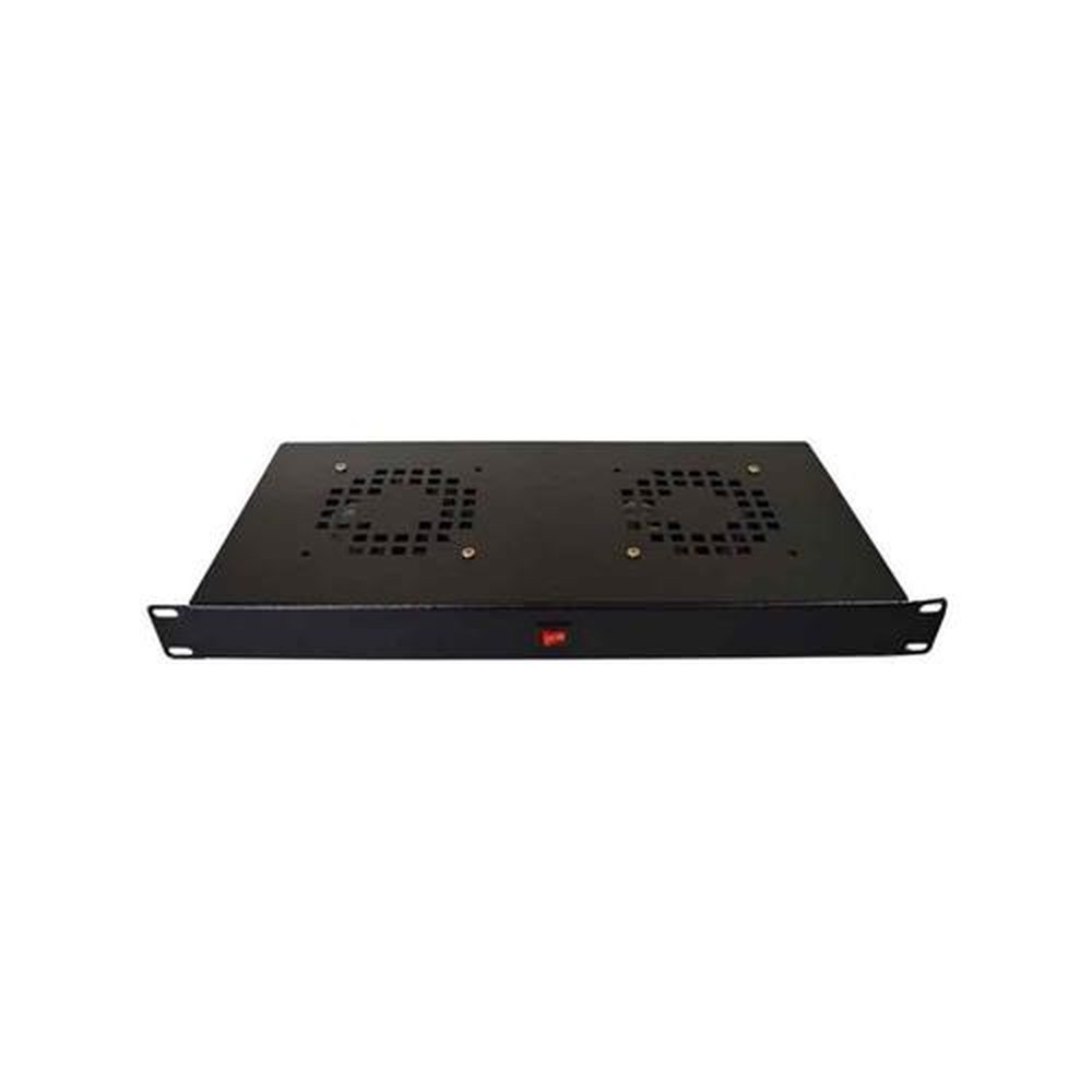 Kit Ventilação Max Eletron, 2 Coolers 12V, Padrão 19, 1U, Bivolt 110220V, Com Chave Ligadesliga, Led Indicador, Rolamento Blindado