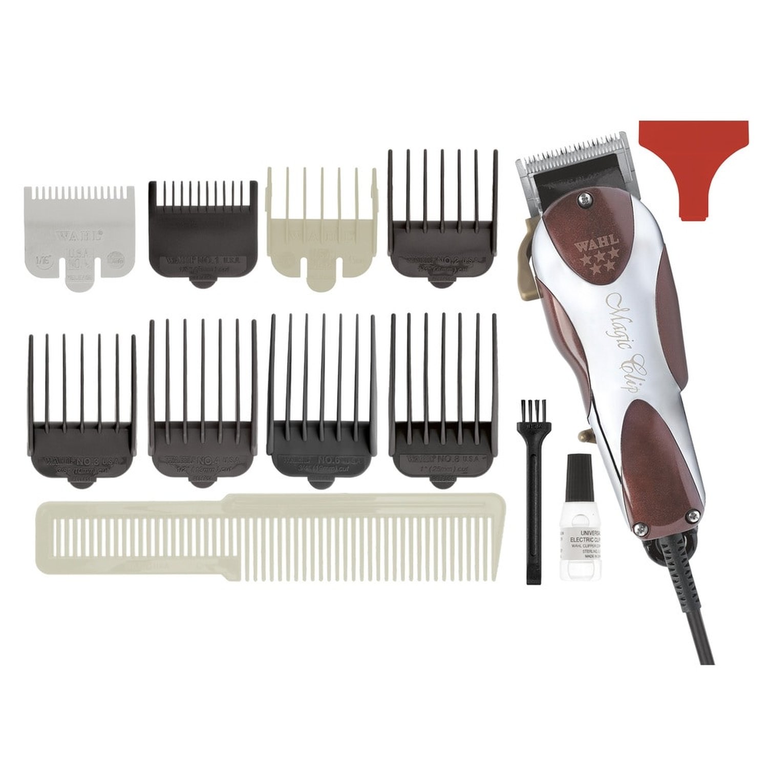 Máquina de Cortar Cabelo Wahl Magic Clipper Profissional com 8 Pentes de Corte, 220V