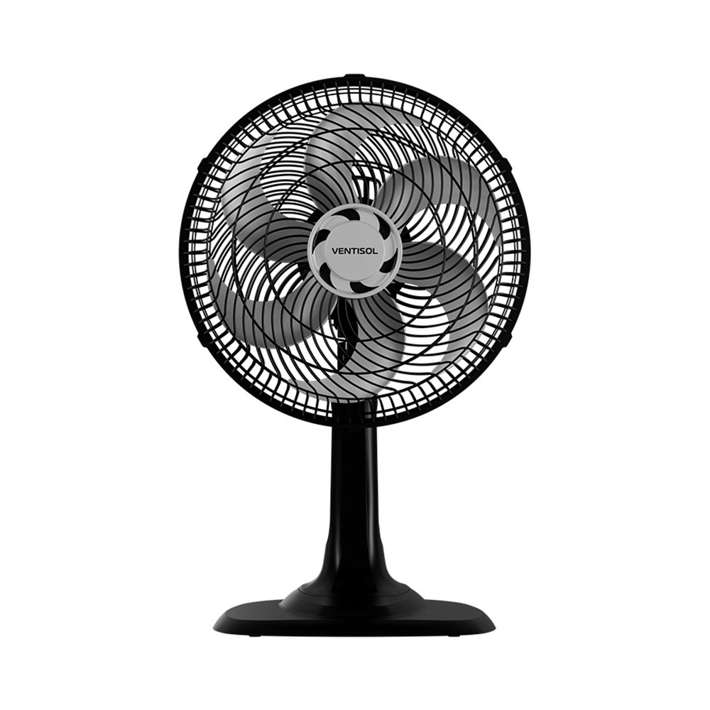 Ventilador de Mesa Ventisol Turbo 6 30cm - 6 Pás, 52W, Preto, 110V