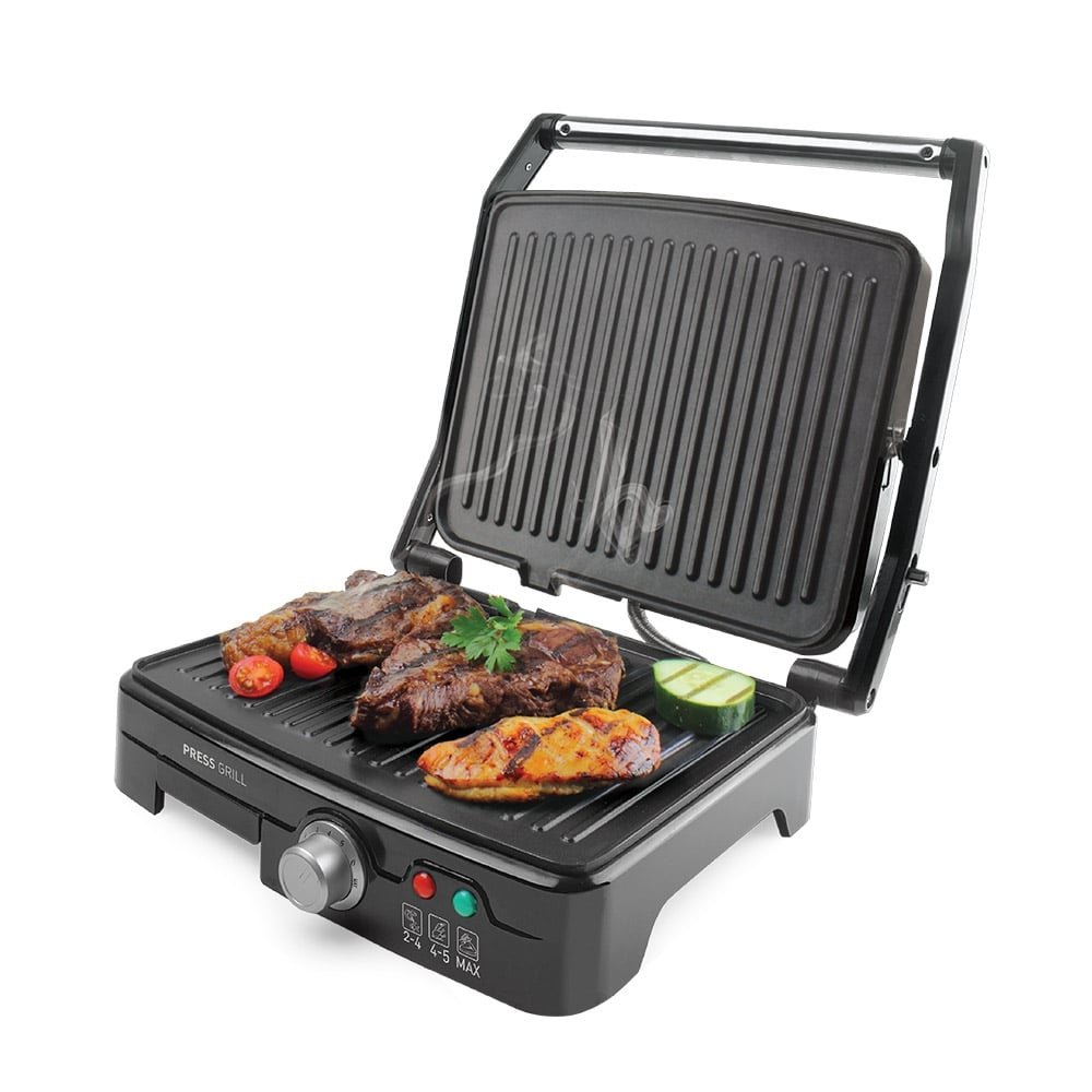 Grill Mallory Asteria, Placas Antiaderentes, 1270W, Preto/Inox, 110V