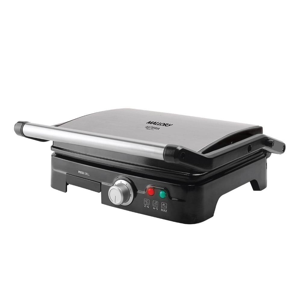 Grill Mallory Asteria, Placas Antiaderentes, 1270W, Preto/Inox, 110V
