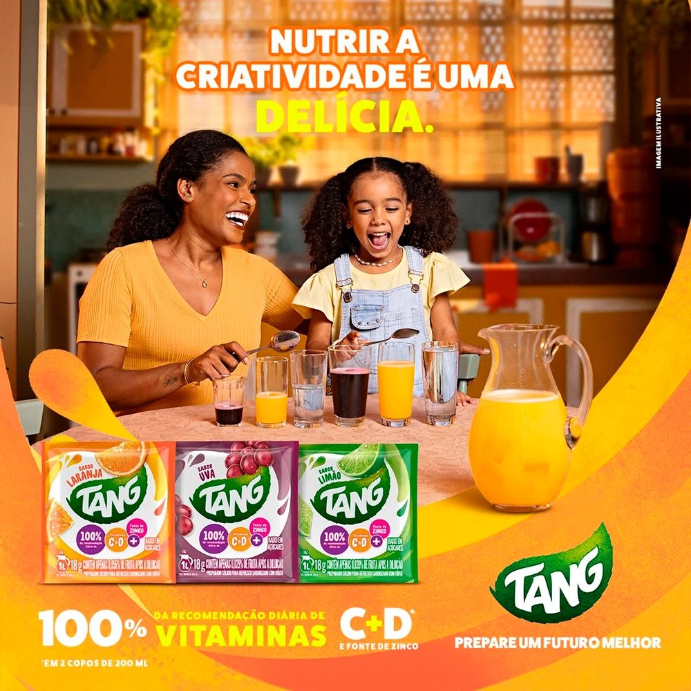Refresco em Pó Tang Morango 18g - Caixa com 18 Unidades