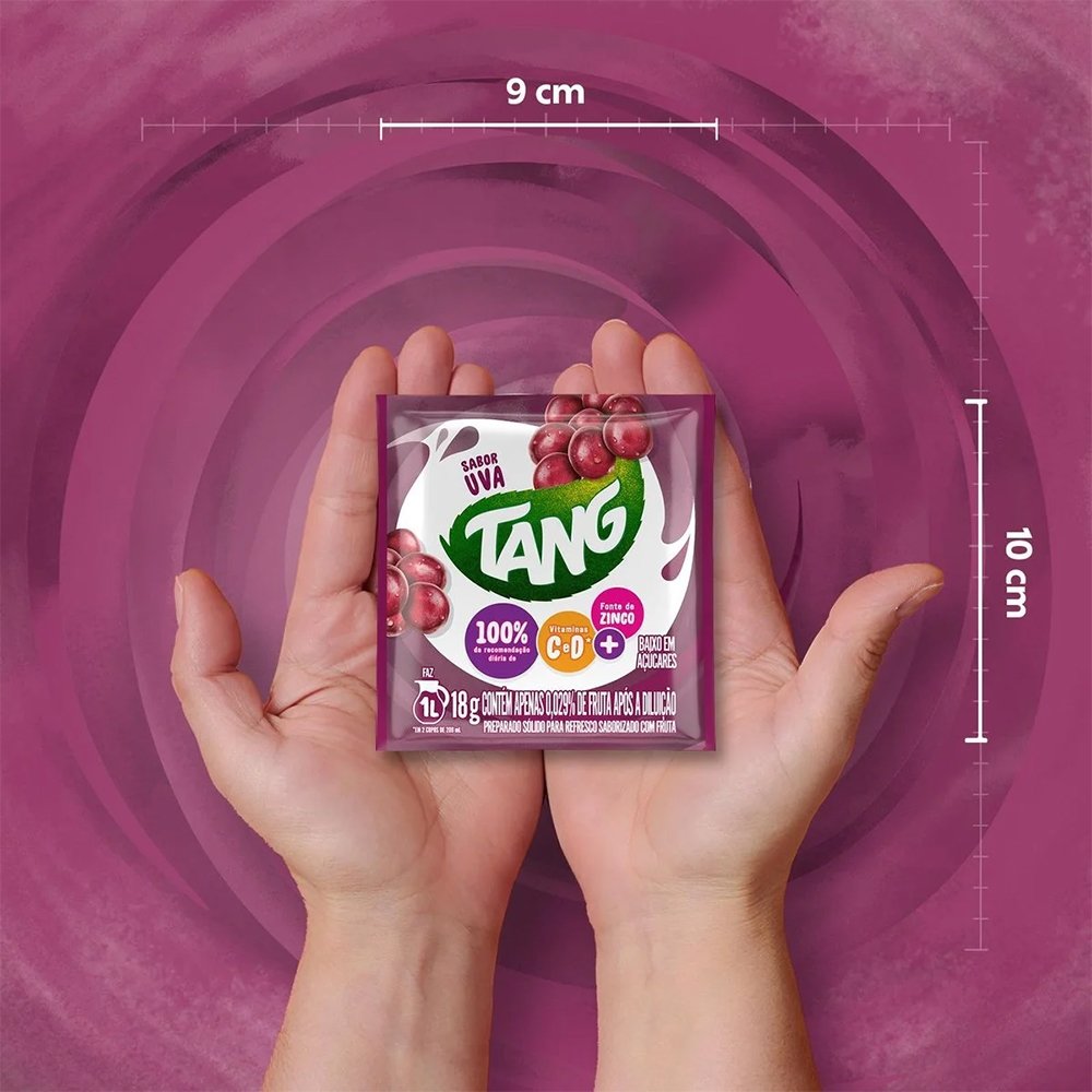 Refresco em Pó Tang Uva 18g - Caixa com 18 Unidades
