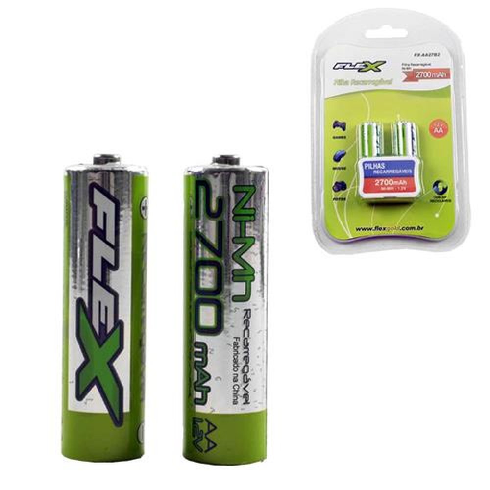 Pilha Aa Recarreg 2 Peças 1,2V Flex