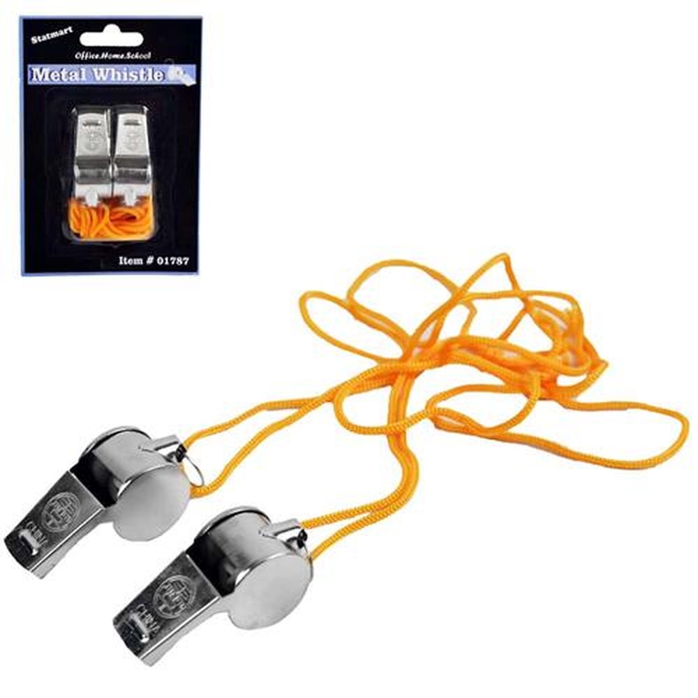 Apito De Metal Com 2 Peças Com Cordao