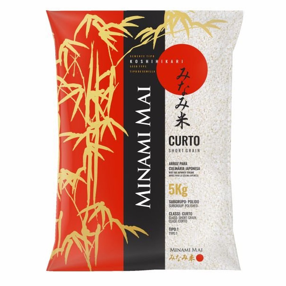 Arroz Japonês Minami Mai Curto 5Kg - Embalagem Contém 6 Pacotes