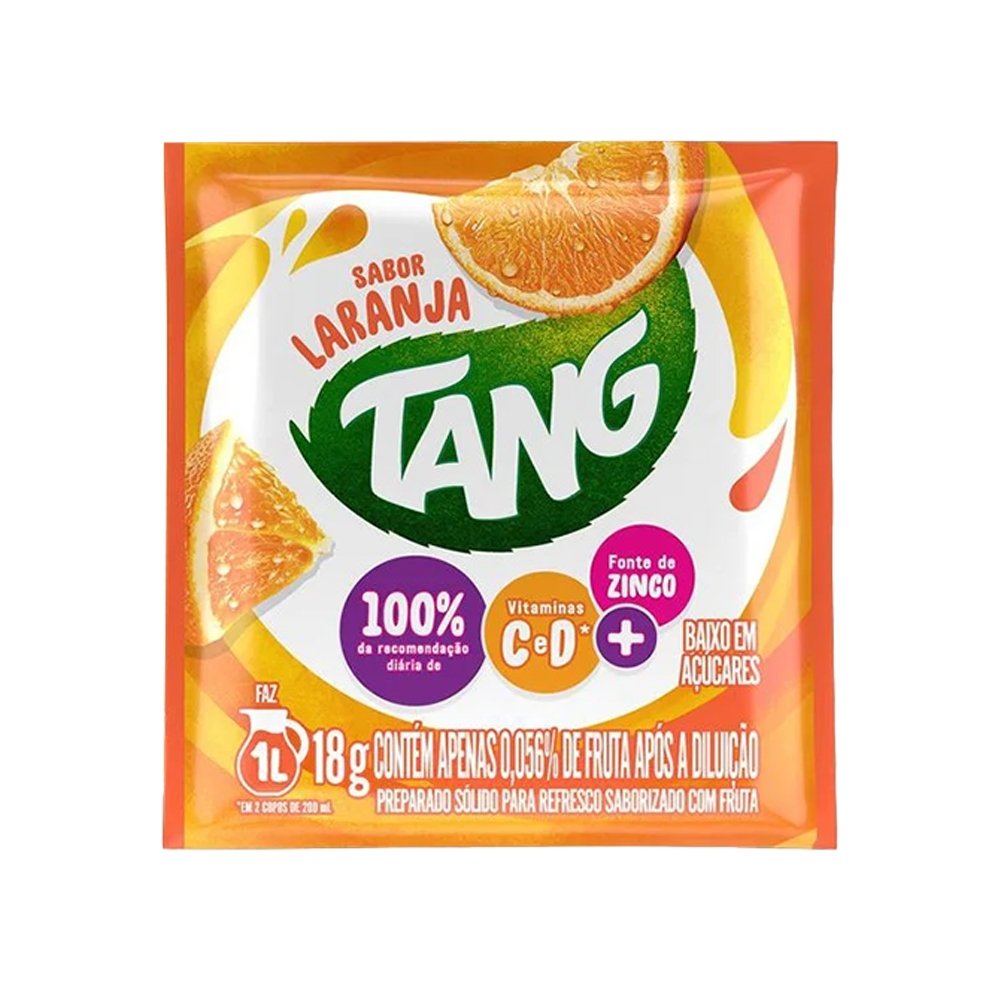 Refresco em Pó Tang Laranja 18g - Caixa com 18 Unidades