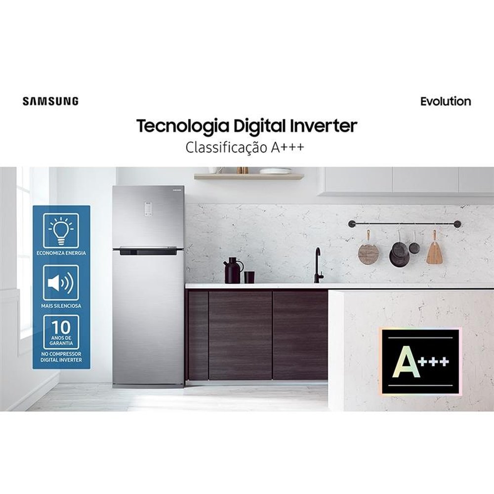 Geladeira/Refrigerador Samsung 440 Litros RT43 | Frost Free, 2 Portas, Inox, Bivolt