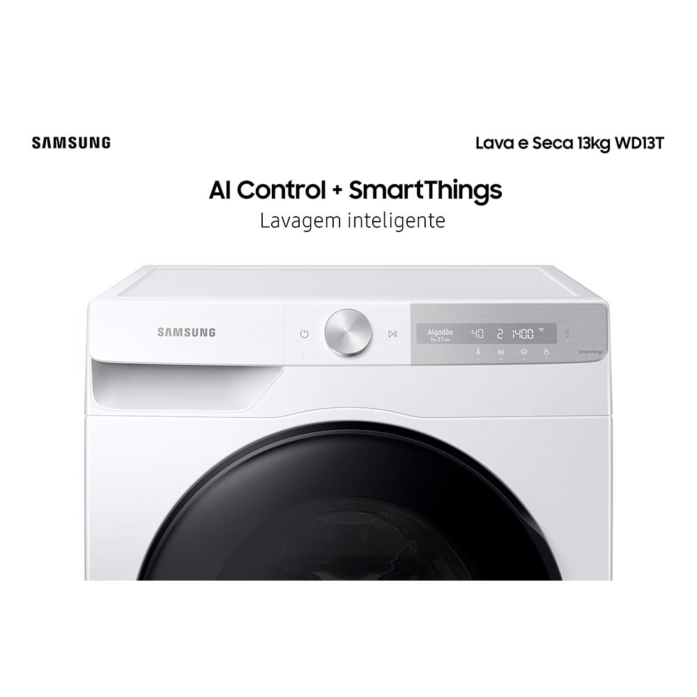 Lava e Seca 13Kg Samsung WD13T Ecobubble Branco 220V