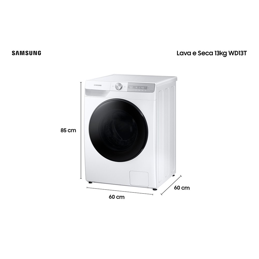 Lava e Seca 13Kg Samsung WD13T Ecobubble Branco 220V