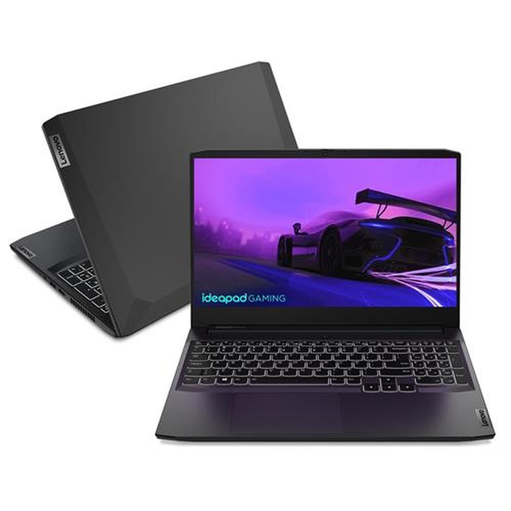 Notebook Lenovo Gaming 3 Tela de 15.6", Intel Core i5 15IHU6 | GTX 1650 Windows 11 8GB RAM SSD 512GB Preto