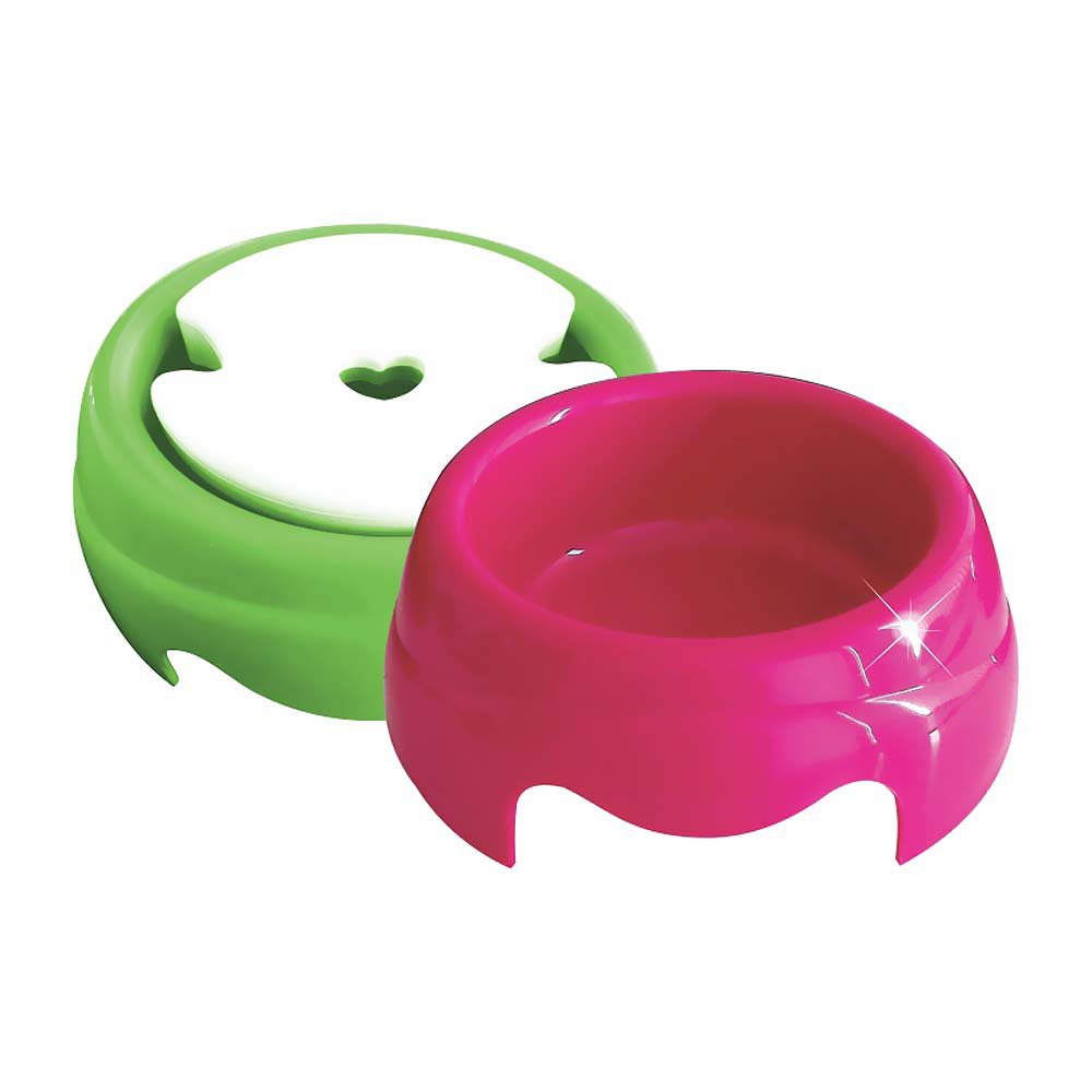 Jogo Comedouro + Bebedouro Plástico 1L para Cães Pêlo Longo Sortido Furacão Pet