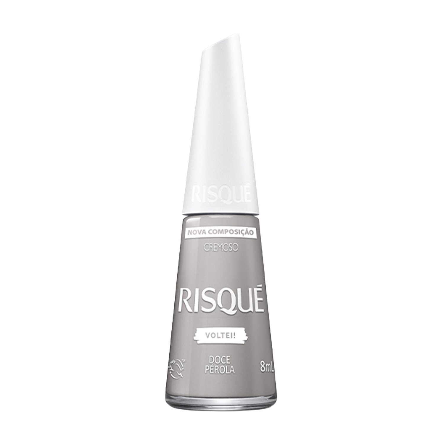 Esmalte Risqué Cremoso Doce Perola Comercial Cinza 9ml