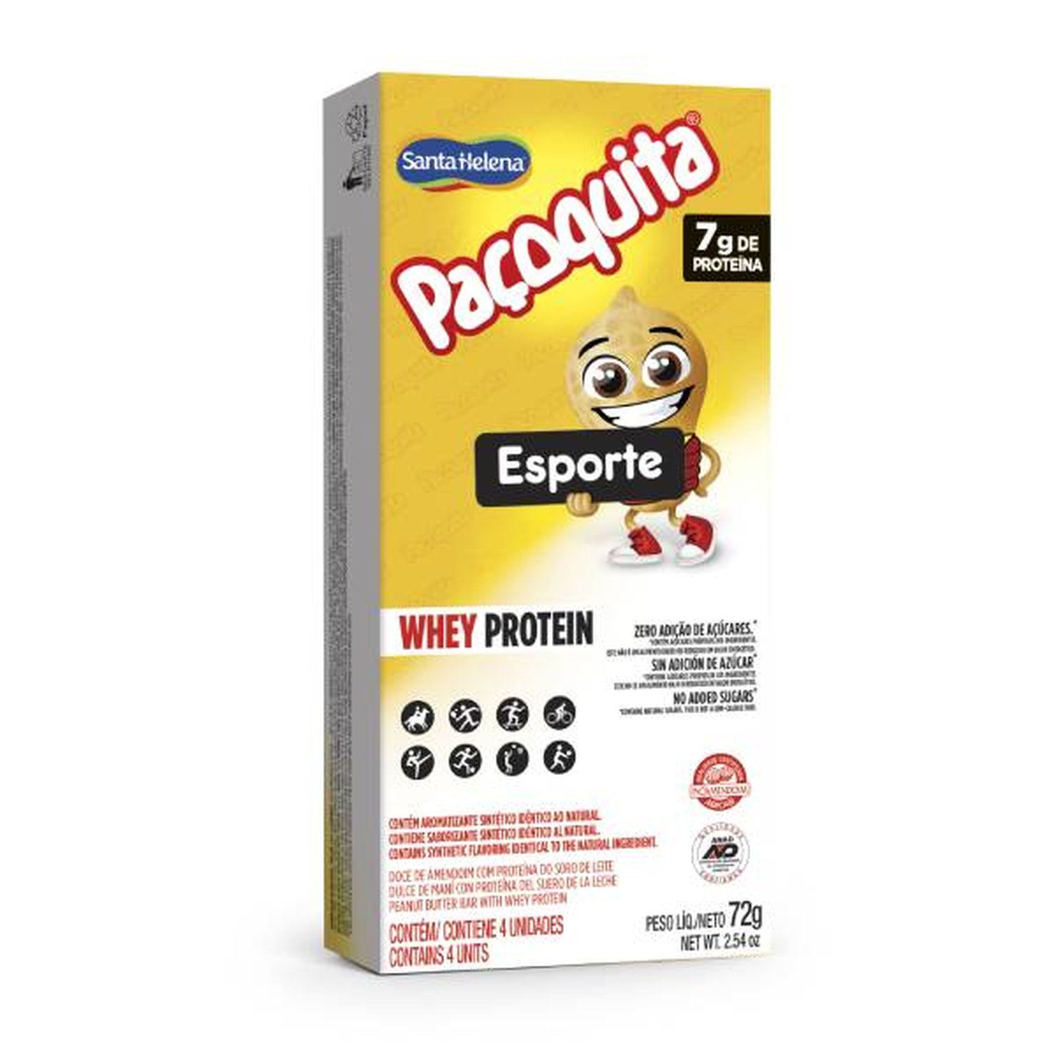 Paçoquita Esporte Cartucho 72G Com 4 Unidades