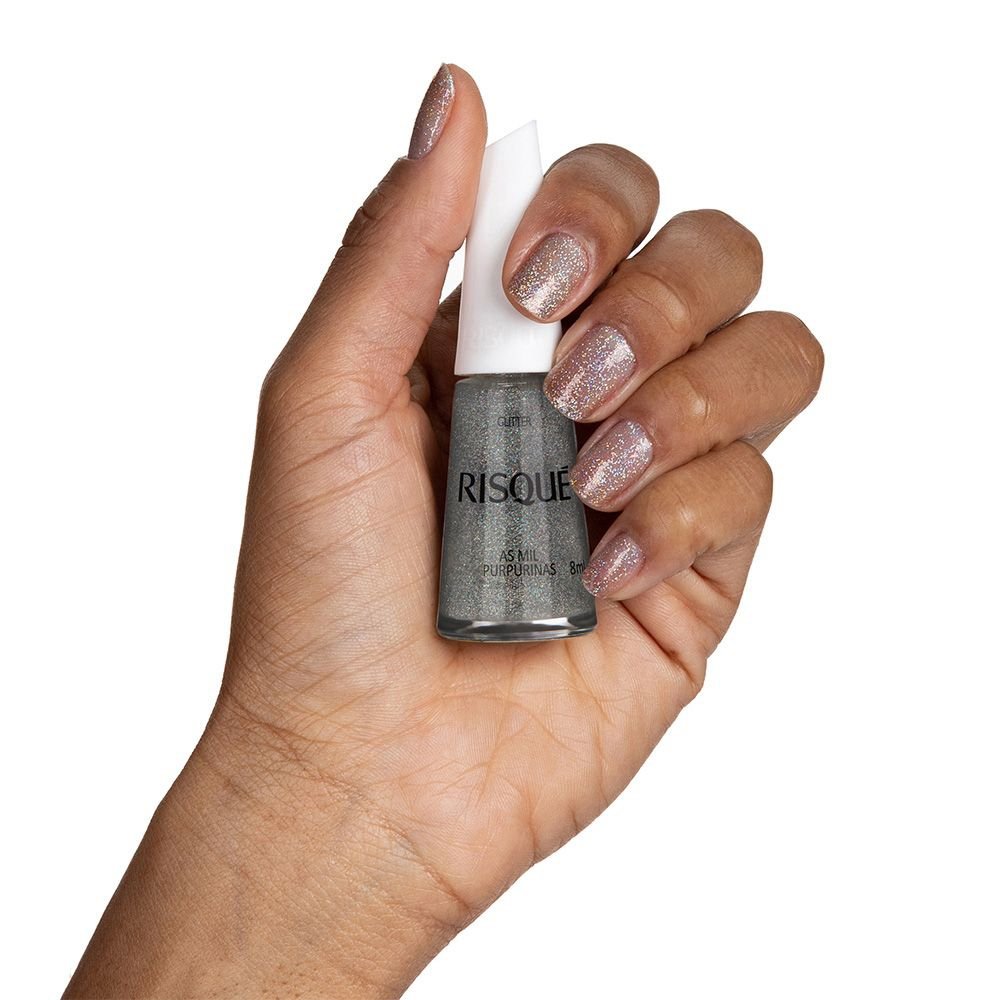 Esmalte Risqué Efeitos Glitter As Mil Purpurinas Avulso 8ml