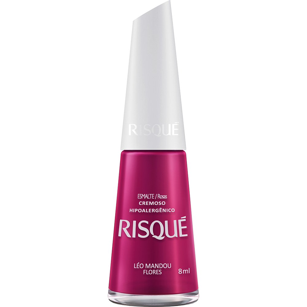 Esmalte Risque Creme Leo Mandou Flores Novo Nu