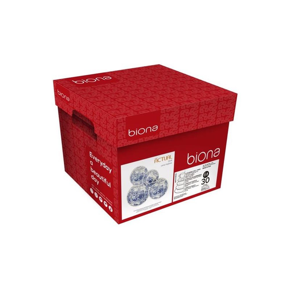 Aparelho De Jantar 30 Peças Cerâmica Donna Folk Biona