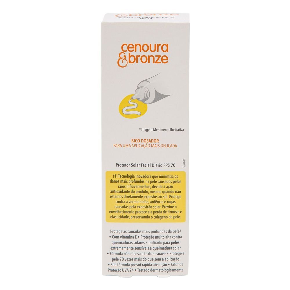 Protetor Solar Facial Cenoura e Bronze FPS70 50g