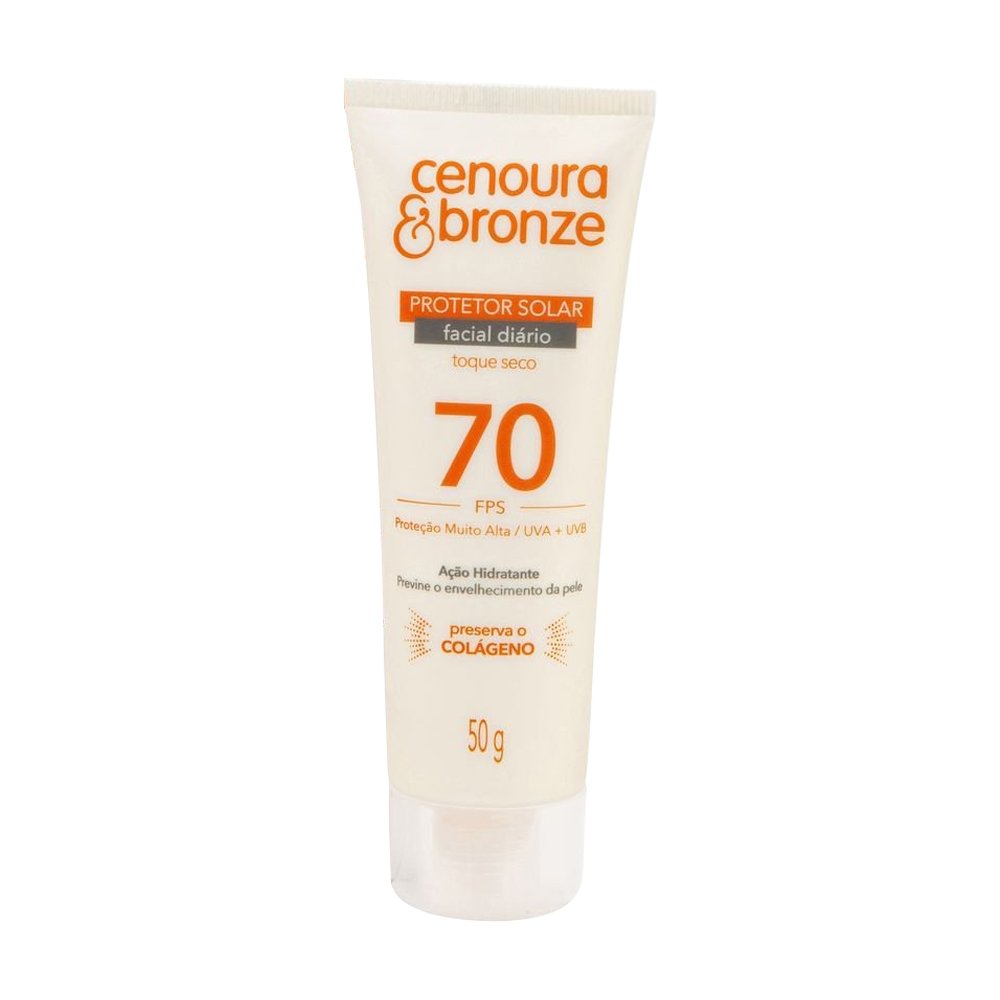 Protetor Solar Facial Cenoura e Bronze FPS70 50g