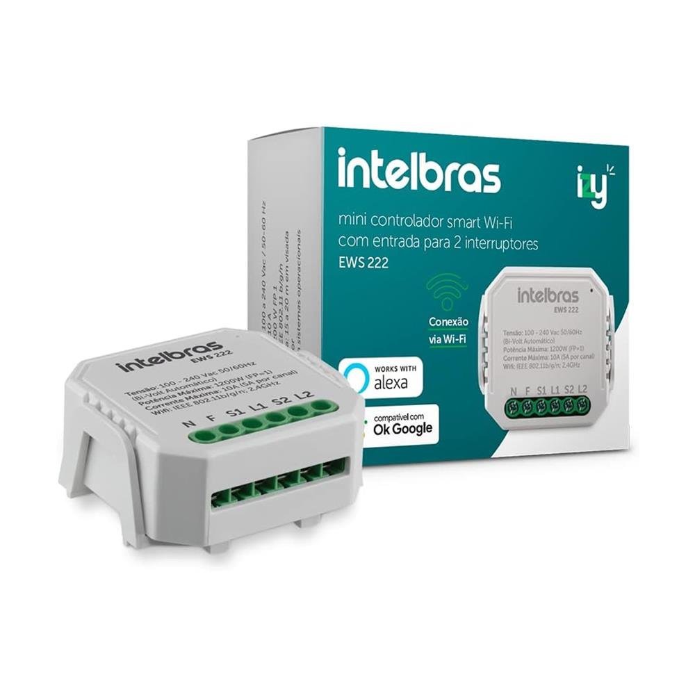 Interruptor Controlador De Cargas WiFi 2/2 EWS 222 Intelbras